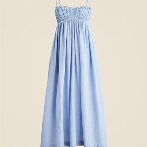 J. Crew Light Blue Striped Midi Dress